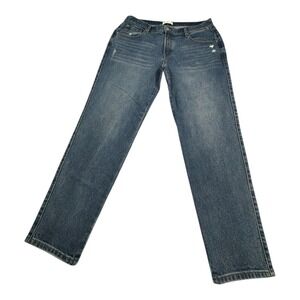 SENE Tailored Men's Blue Wash Denim Jeans Distressed Straight Leg‎